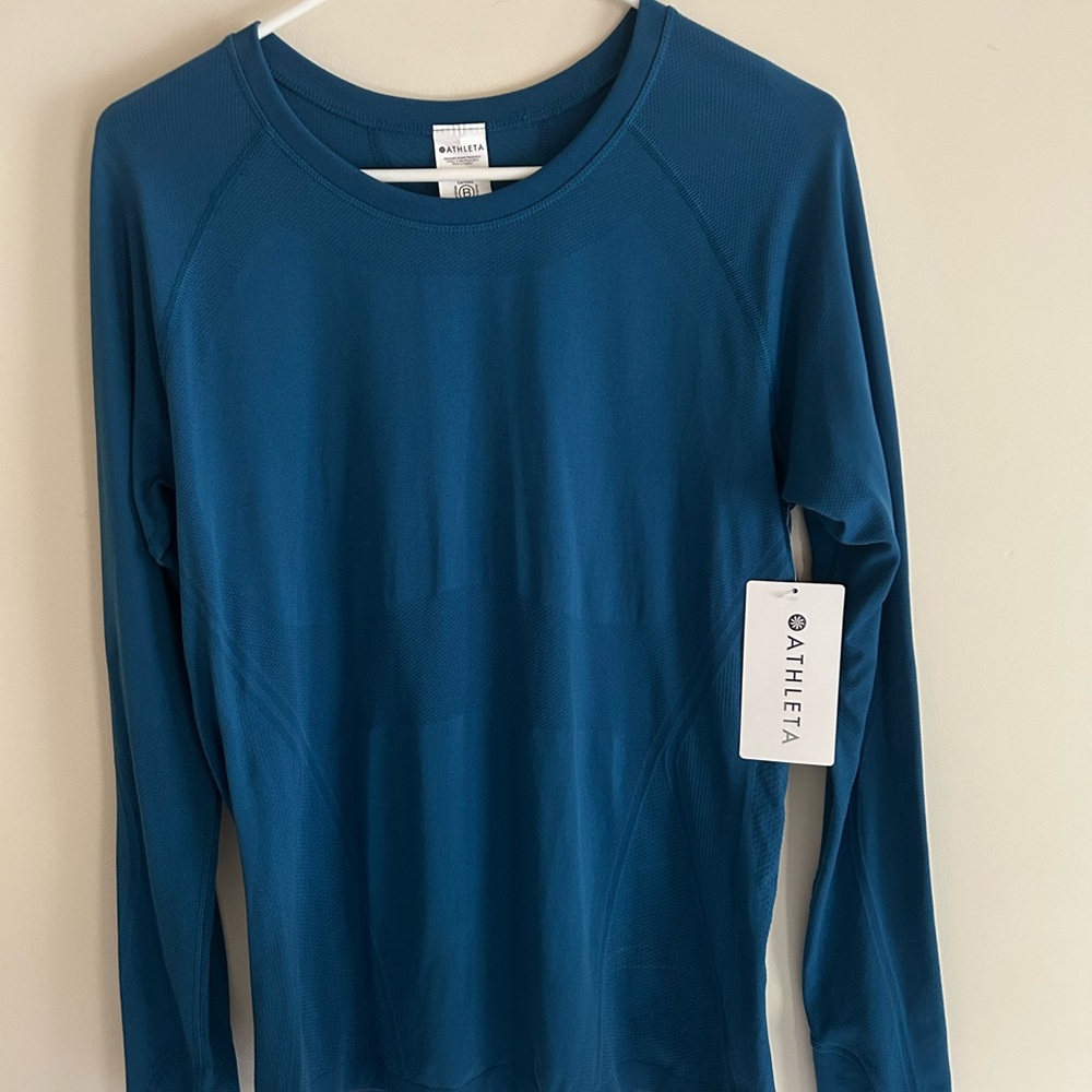 Athleta Teal Long Sleeve Shirt size large
